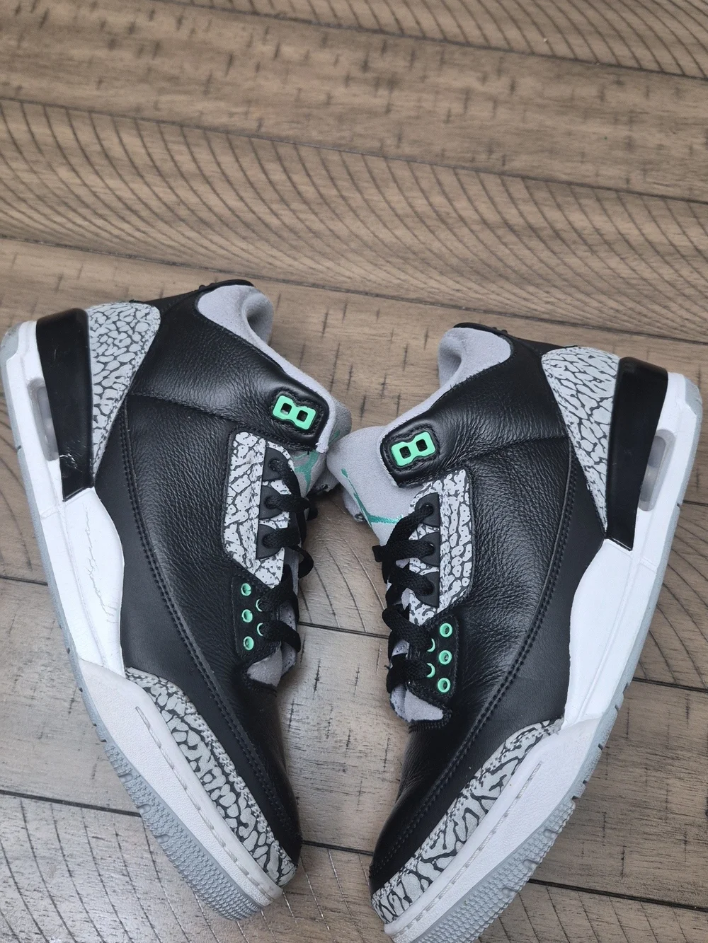 Air Jordan Retro 3 Black/Light Mint Elephant Print